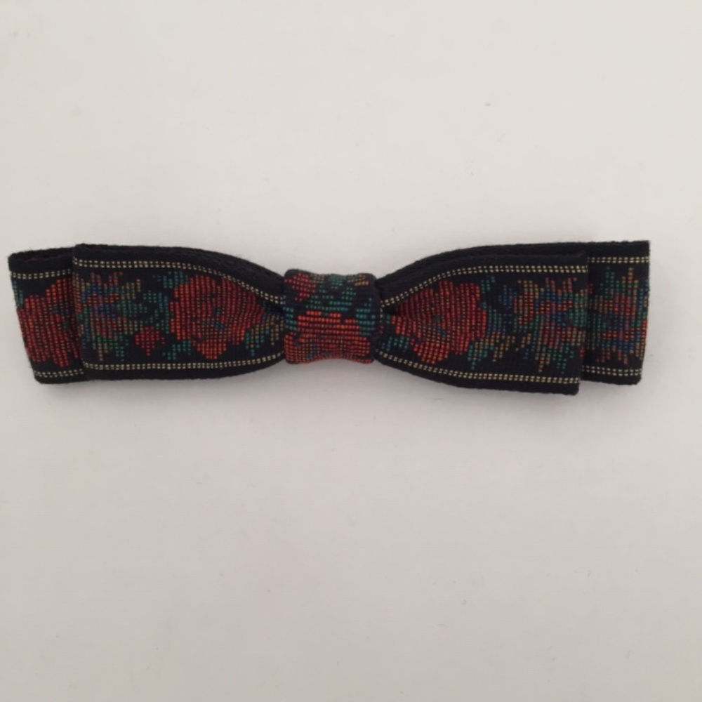 Vintage Brocade Bow Pin
